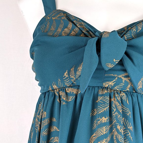 Gold Palm Leaf Maternity Dress Size S - Picture 5 of 7